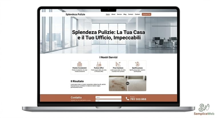 Sito web realizzato per Splendeza Pulizie